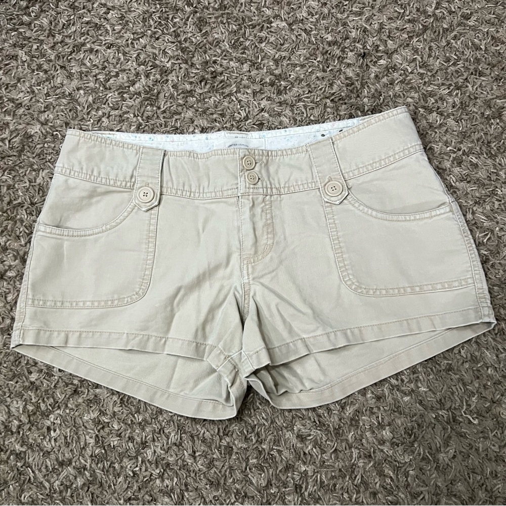 Aeropostale Y2K Vintage Shorts Size 5/6 Khaki Tan Chino 2000’s Womens Juniors
